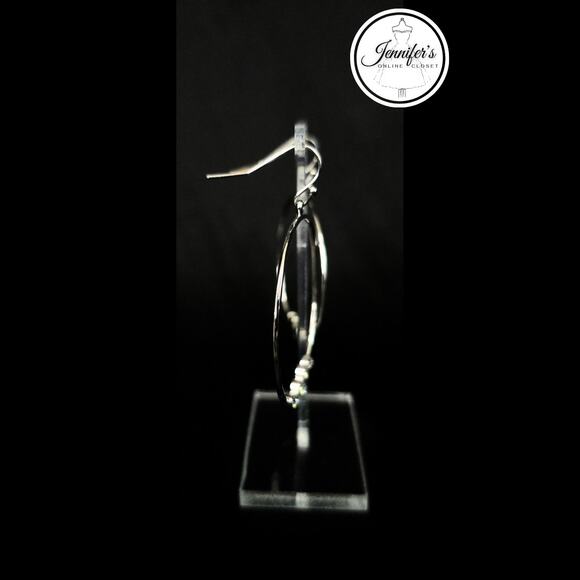 Lia Sophia NWT "Flirty" Silver Tone with Cut Crystal Dangle Earrings - Picture 5 of 8